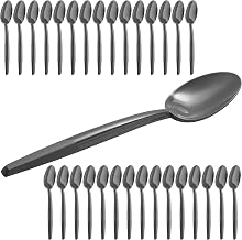 Grizzly Plastic Cutlery Set 30 Pieces Reusable Tablespoons Dessert Spoon Stable Dishwasher Safe 100% Recyclable Reusable Anthracite Polypropylene