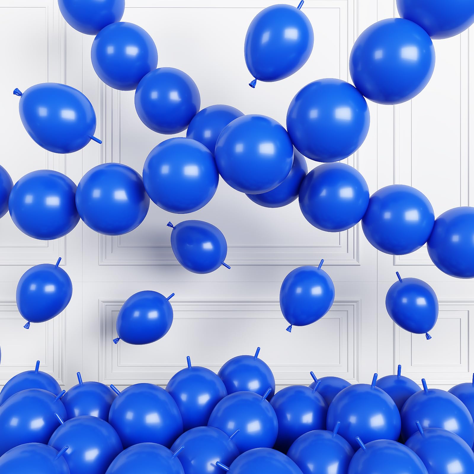 Blue Link Balloons,120Pcs 6Inch Dark Blue Linking Balloons