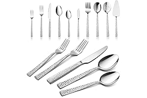 HaWare 45-Piece Silverware Set with Serving Utensils