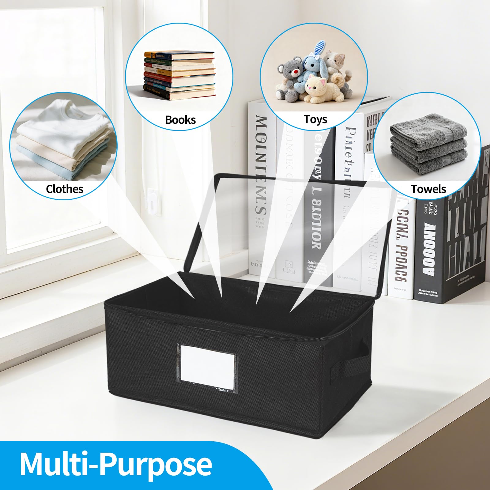 Amazon.com: ComfortKeeper 2 Pack Fabric DVD Storage Box with Clear