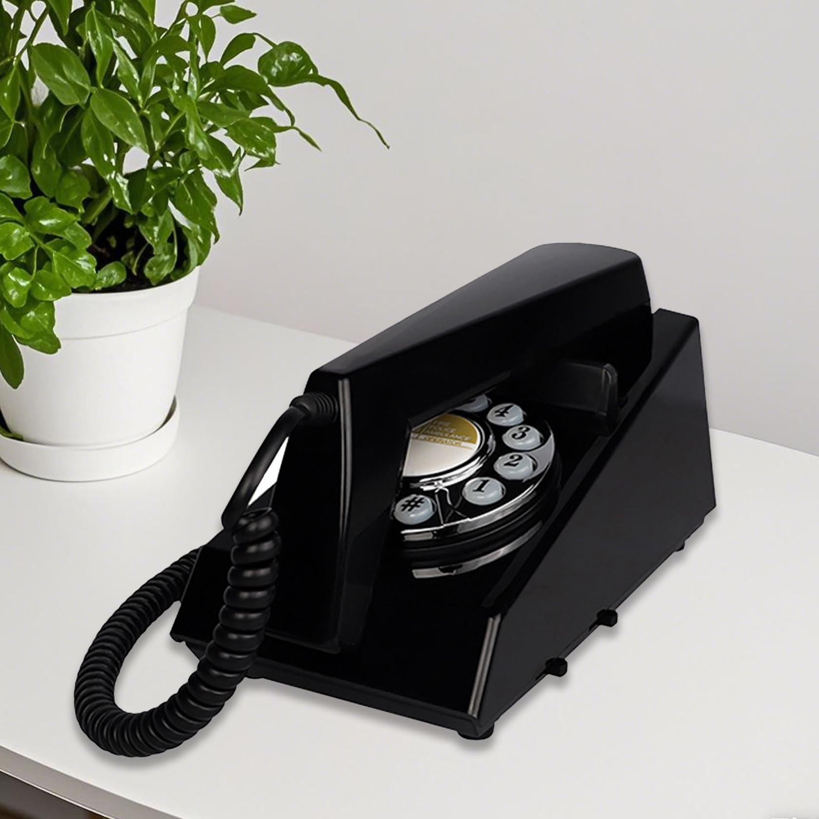 Téléphone fixe pour la maison, téléphone mural filaire rétro pour personnes âgées, téléphone filaire basique Trimline, pas d'alimentation CA nécessaire, téléphone mural (noir)