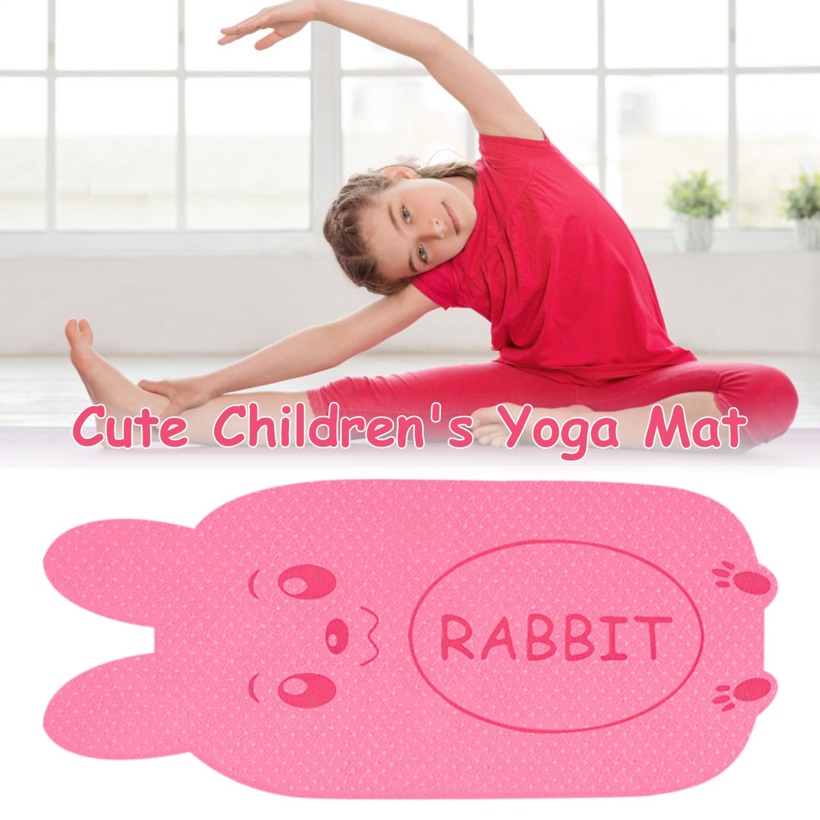 Tappetino da yoga per bambini - Esercizio antiscivolo in TPE 60 x 24 pollici per bambini, bambini piccoli e piccoli, per giocare in palestra stampata, yoga, stretching, palestra, viaggi, allenamento a