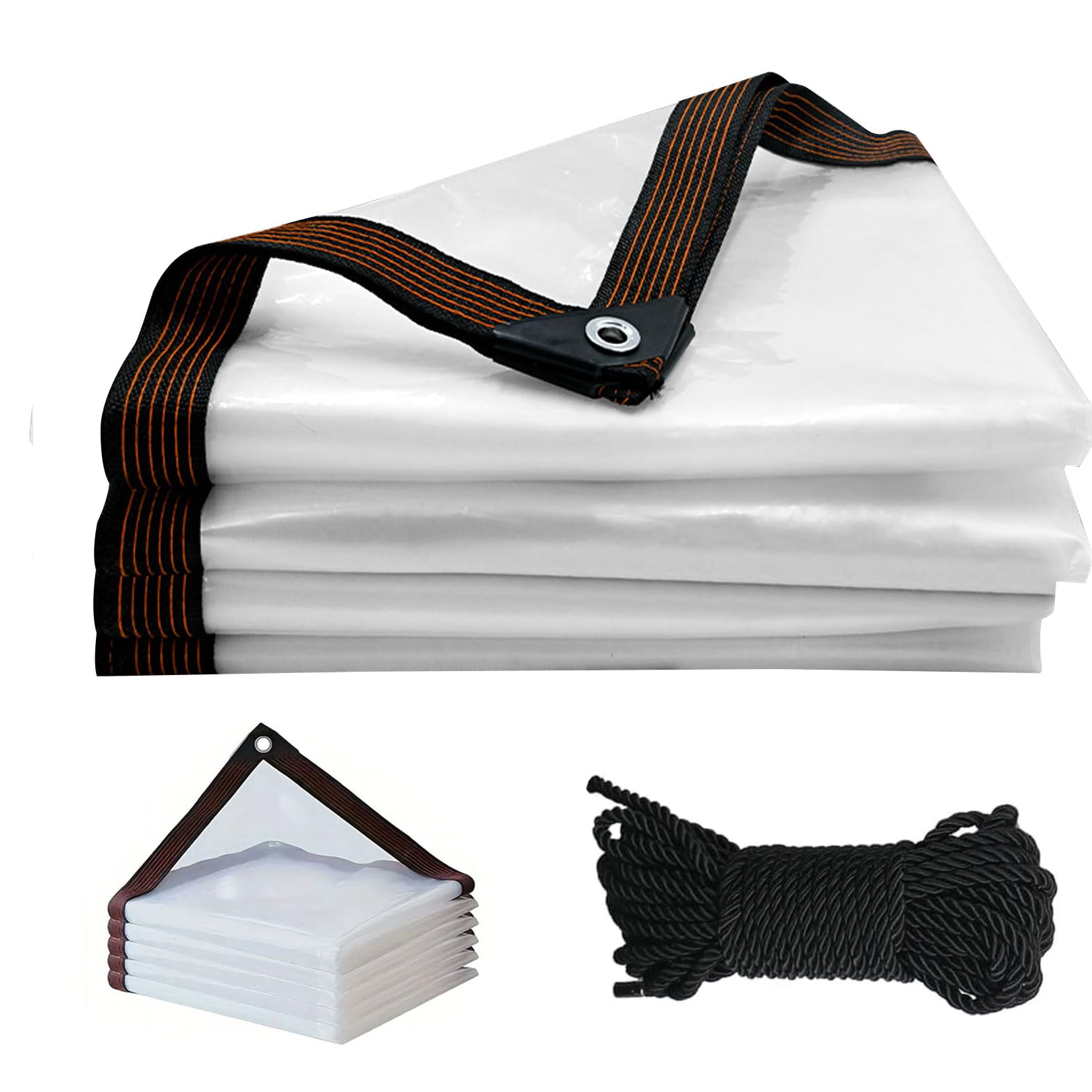 PULIANGLIU 2M x 3M Clear Tarpaulin, Transparent Waterproof Tarp