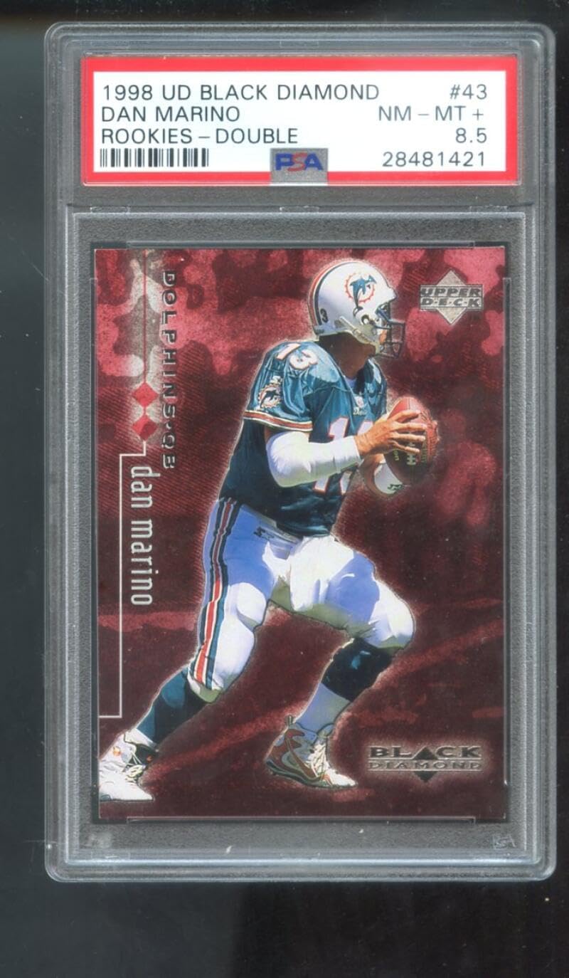 1998 Upper Deck Black Diamond Rookies Double #43 Dan Marino PSA 8.5 Graded Football Card NFL Miami Dolphins