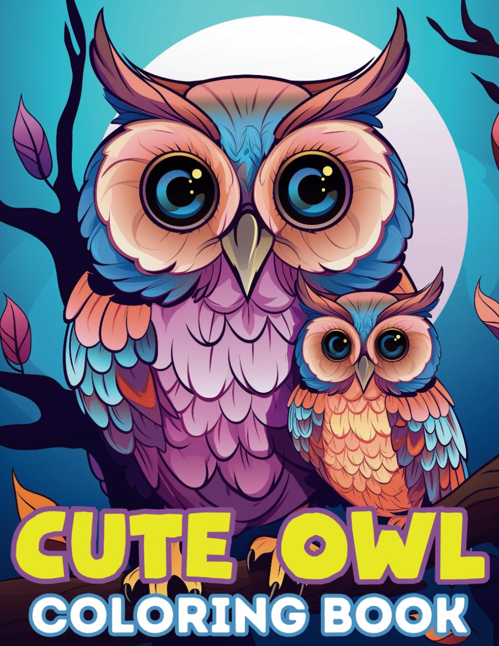 Cute Owl Coloring Book for Kids Ages 4-8: Full Page Cartoon Drawings of Adorable Owls for Girls and Boys | Fun Quiet Time Activity for Preschoolers and Young Children