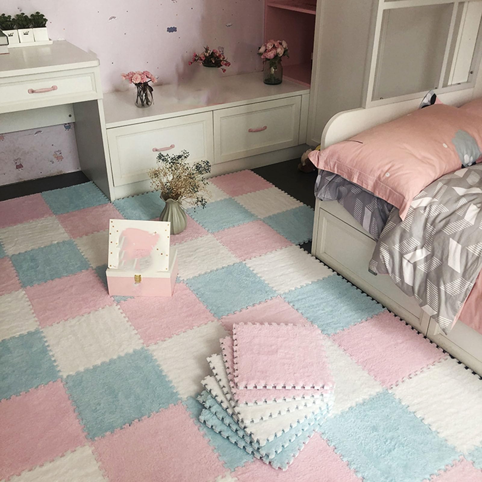 Tapis puzzle confortable contre le sol froid, dalles de jeu pour enfants
