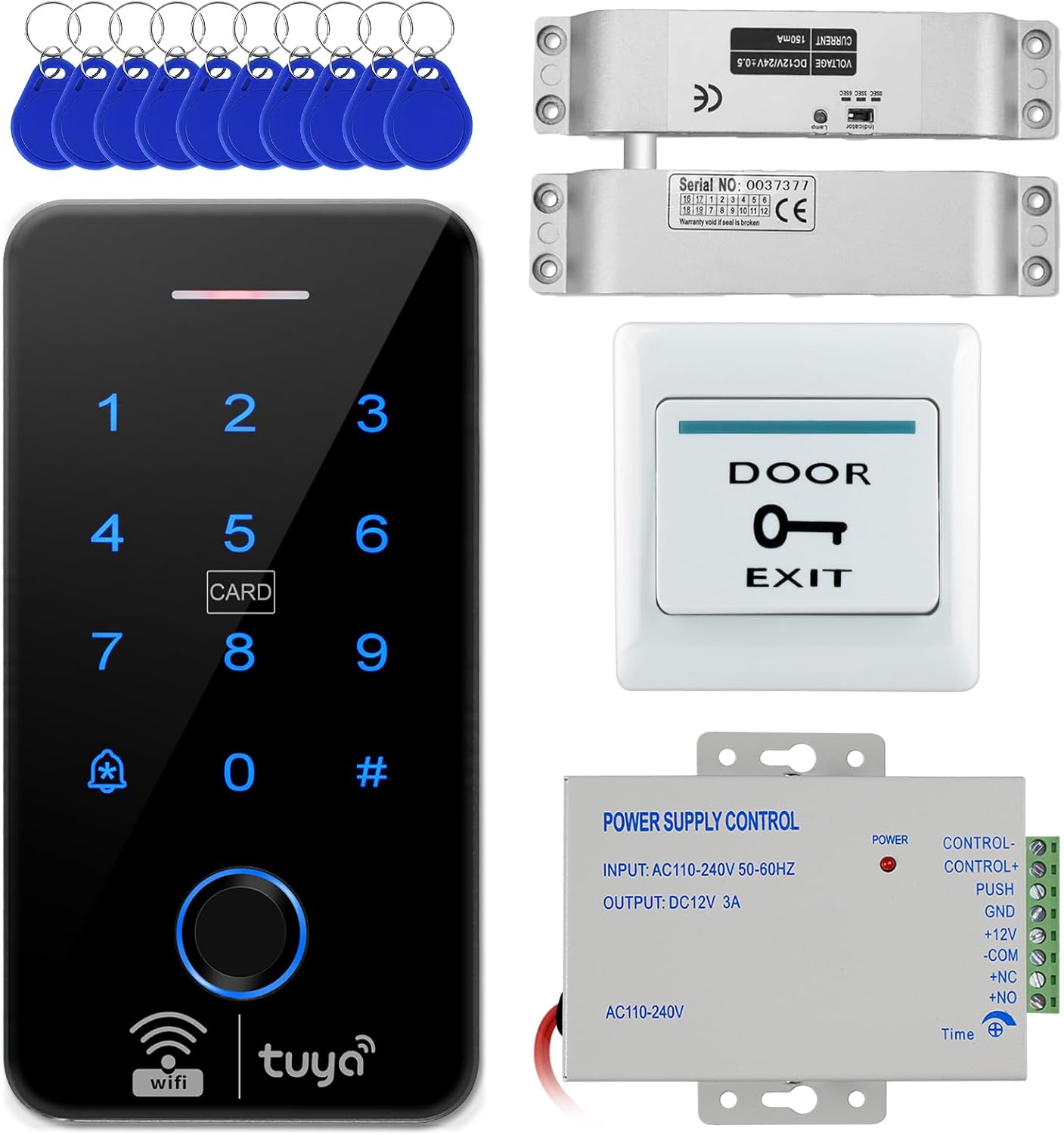 TUYA Fingerprint Access Control Kit with Electric Bolt Lock