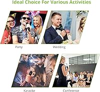 Vista 8 de LiNKFOR UHF - Sistema de micrófono recargable de mano, micrófono inalámbrico dual de metal con Bluetooth, entrada/salida RCA, salida de 0.250 in