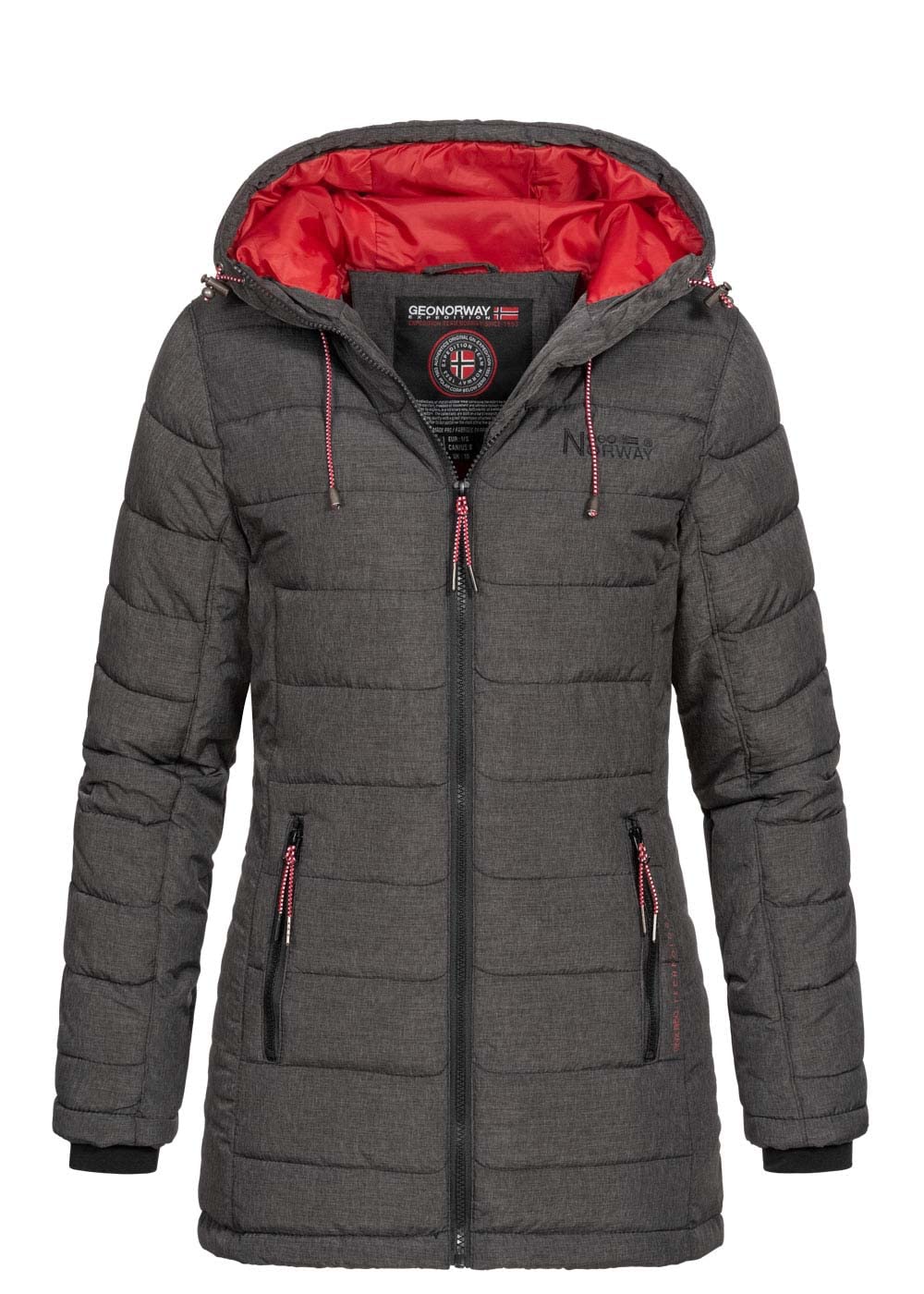 Geographical Norway Astana Lady - Warmer Parka Frau Jahreszeit Herbst Winter - Kapuzenmantel Falscher Fourrurer Windbreaker Jacke Daunenjacke - Ideal Elegant Geschenk Frauen