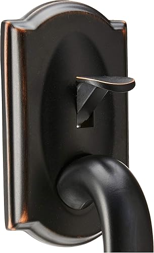 Vista 39 de SCHLAGE FE285 622 Acc CAM LH - Juego de manijas, estilo de agarre inferior, negro mate, con reborde decorativo, colección Camelot