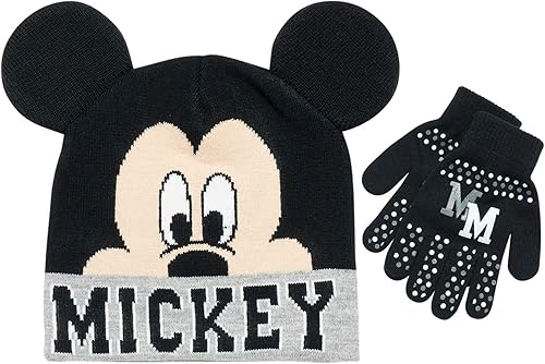 Miniatura 7 de Disney Juego de gorro y guantes de invierno para niños de Mickey Mouse Car Lightning McQueen niños pequeños