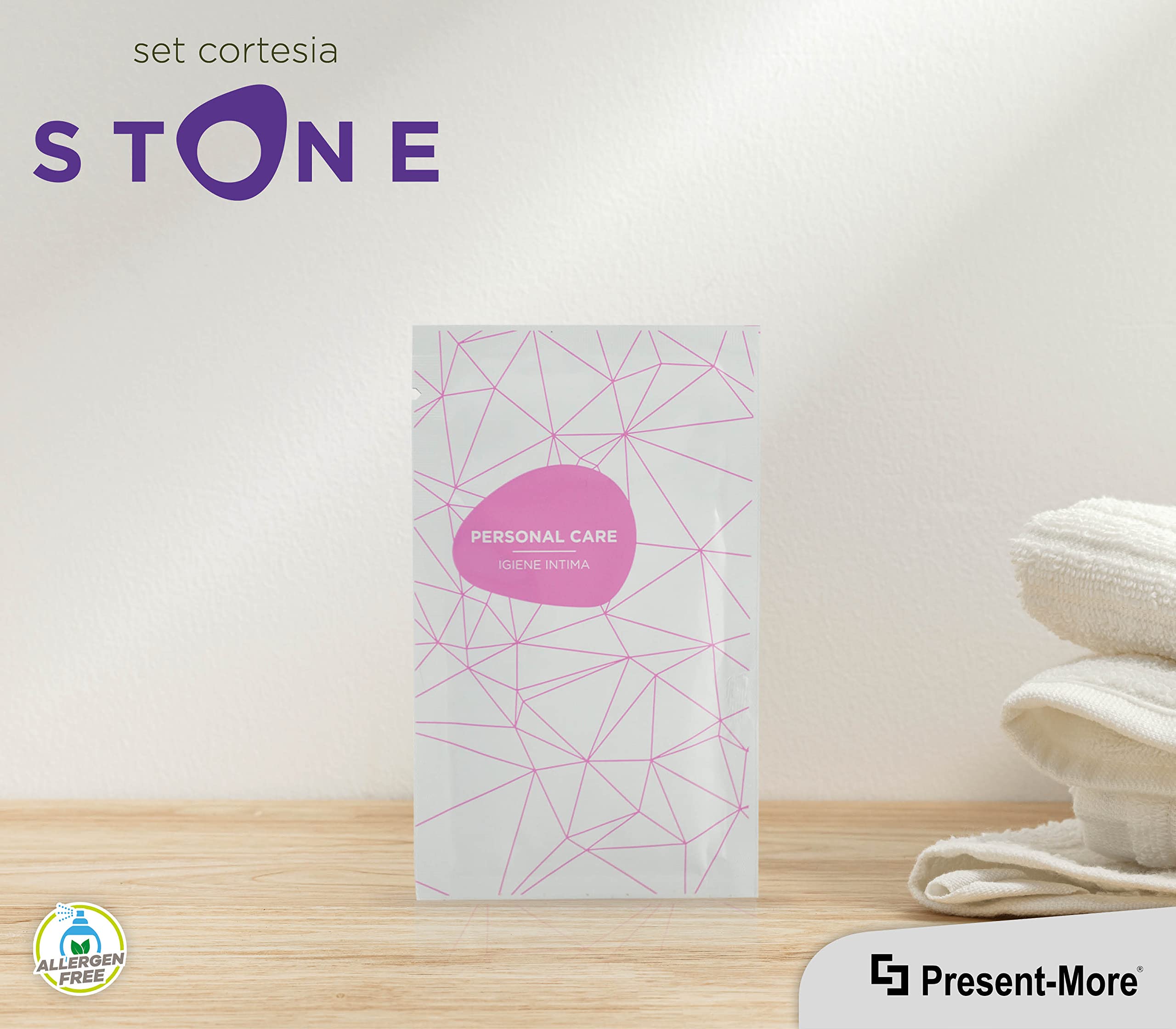 Present-More Intimhygiene 10ml Stone - Intim Waschlotion 500 Stücke für Hotels und B&B | Allergenfreie Intim Waschlotion mit Duftnote Relaxing