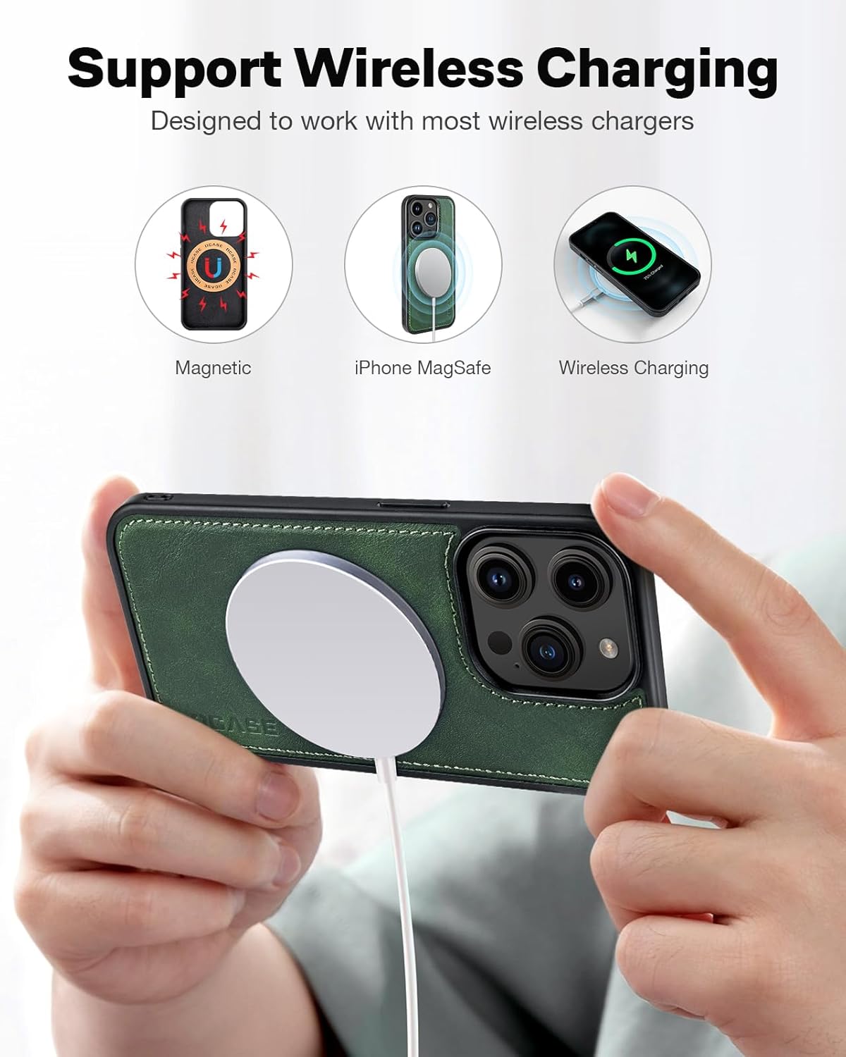 OCASE for iPhone 15 Pro Max Case Detachable Wallet Case with Card Holder, [2 in 1] PU Leather Flip Folio Case with RFID Blocking Stand Shockproof Phone Cover 6.7 Inch, Blackish Green - Image 4