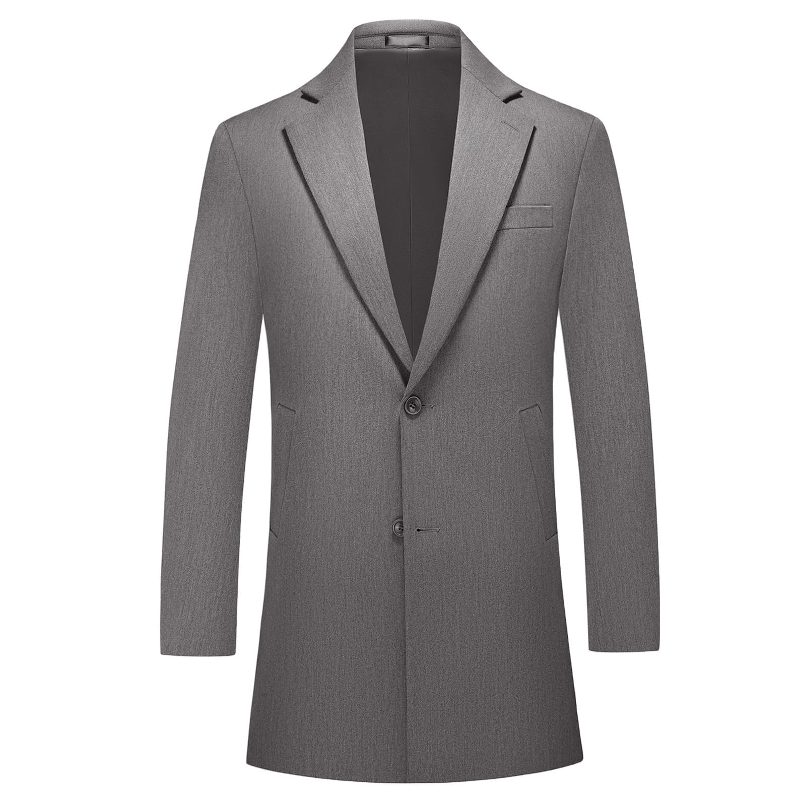 Chaqueta de dos botones para hombre, resistente al agua, de longitud media, informal, para negocios, trabajo, uso diario