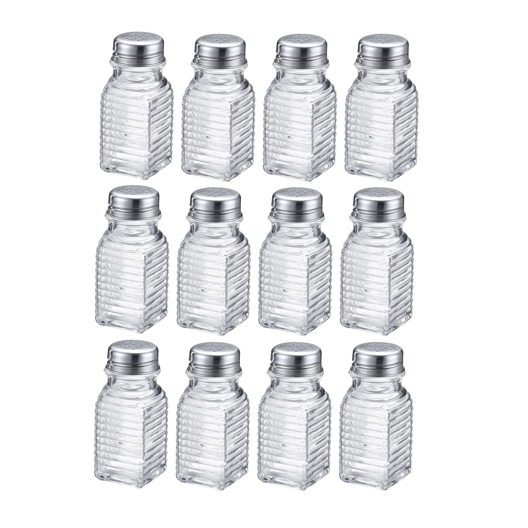 Westmark Universalstreuer-Display, Inhalt: 12 Streuer, Universelle Lochung im Deckel, Fassungsvermögen: je 75 ml, Rostfreier Edelstahl/Glas, Porto, Transparent/Silber, 63172611