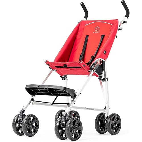 Coche XL Special Needs Stroller, Disability Stroller for Older Child, Larger Size Pushchair, Easy Folding System, Lightweight Aluminum Frame (Red)