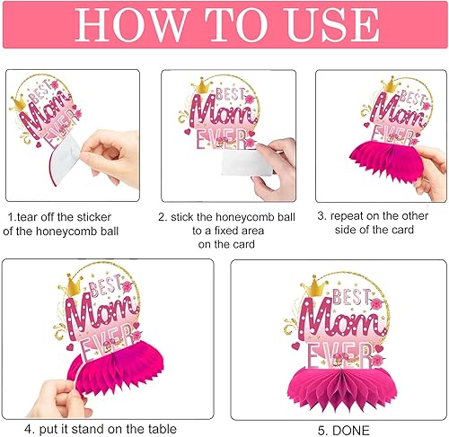 Miniatura 4 de Hzloyat 9 piezas de decoración para el día del padre, centro de mesa con estampado de panal de abeja, centro de mesa azul para cumpleaños del padre,