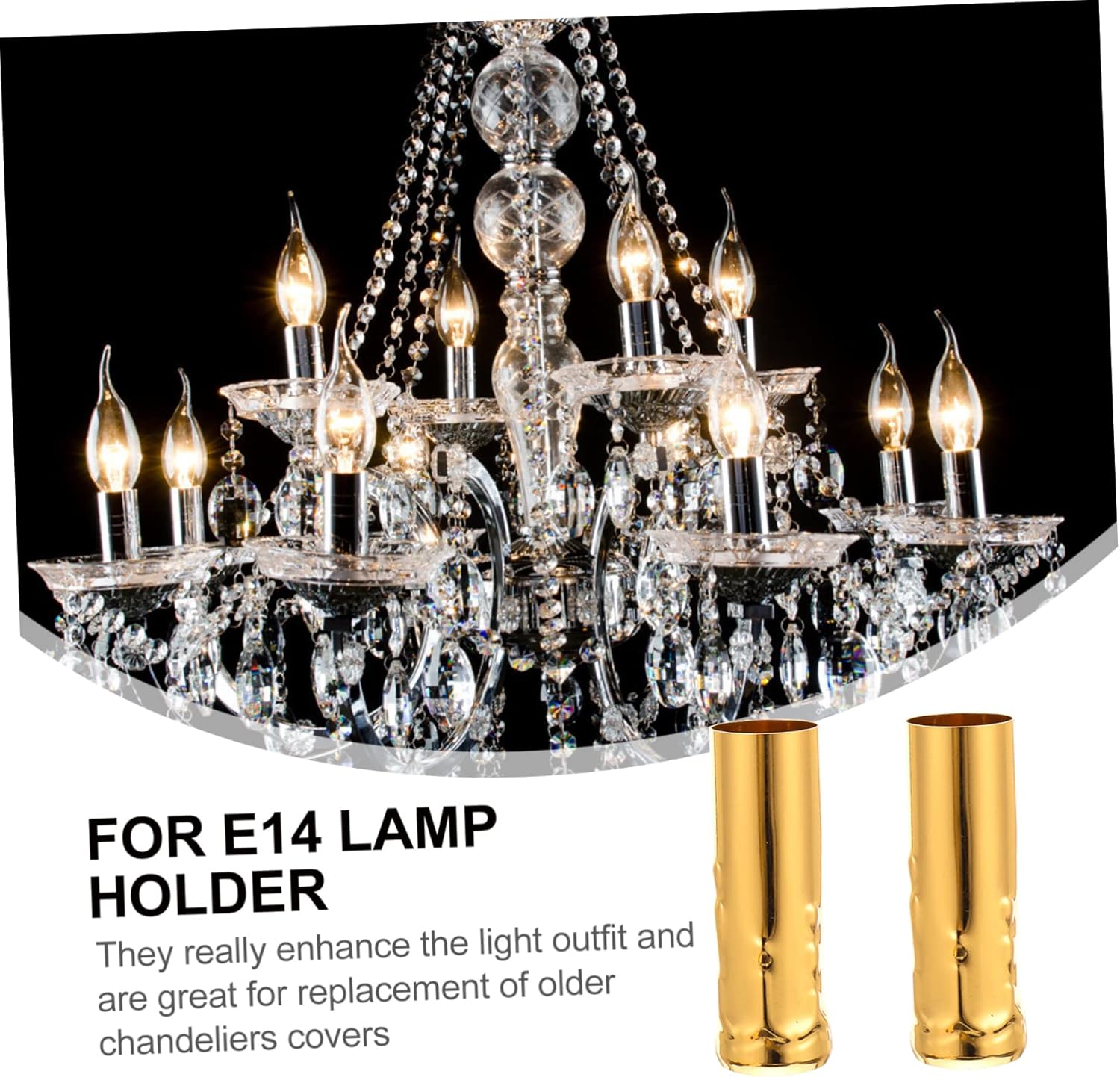 lamp 18 Pcs Candle Tear Sleeve Lamp Finials Chandelier Candle Socket Covers Sleeves Chandelier Socket Sleeves Pendant Light Candle Cover Vintage Lamp Shade E12 Lighting Base Cover Iron lamp