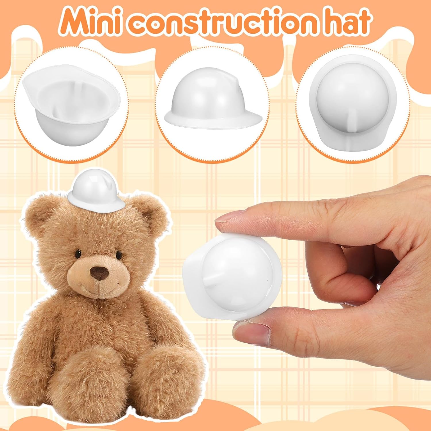 Abaodam Mini Construction Hat 10 pack White Plastic Mini Safety Helmet image 3