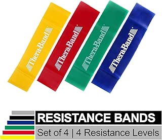 TheraBand Resistance Band Loop Set, Pack of 4, Resistance Bands for Kids, Small 8 Inch Band Loop Kit for Workouts, Beginner to Advanced Levels for Exercise, Rehab, Physical Therapy, Stretching - coolthings.us