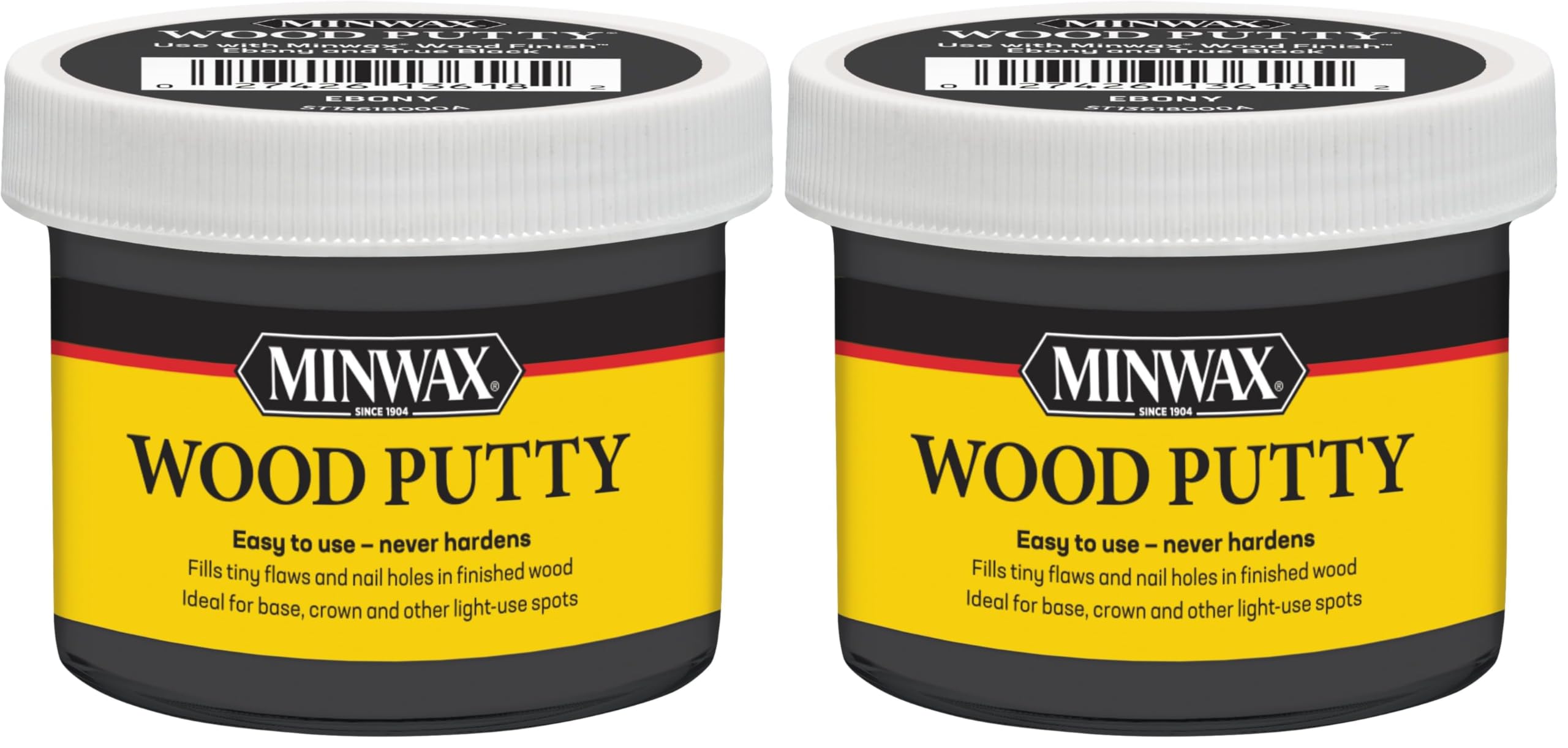 3.8 oz Minwax 9718 Ebony Wood Putty Oil-Based Non-Hardening (Pack of 2)