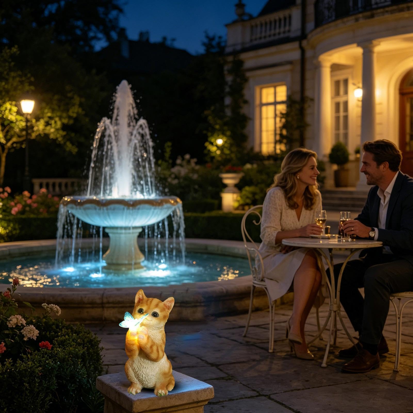 Animali da giardino a energia solare con luce a forma di farfalla