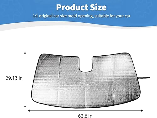 Miniatura 7 de RT-TCZ Parasol para parabrisas Silverado compatible con Chevrolet Silverado GMC Sierra 2019 2020 2021 2022