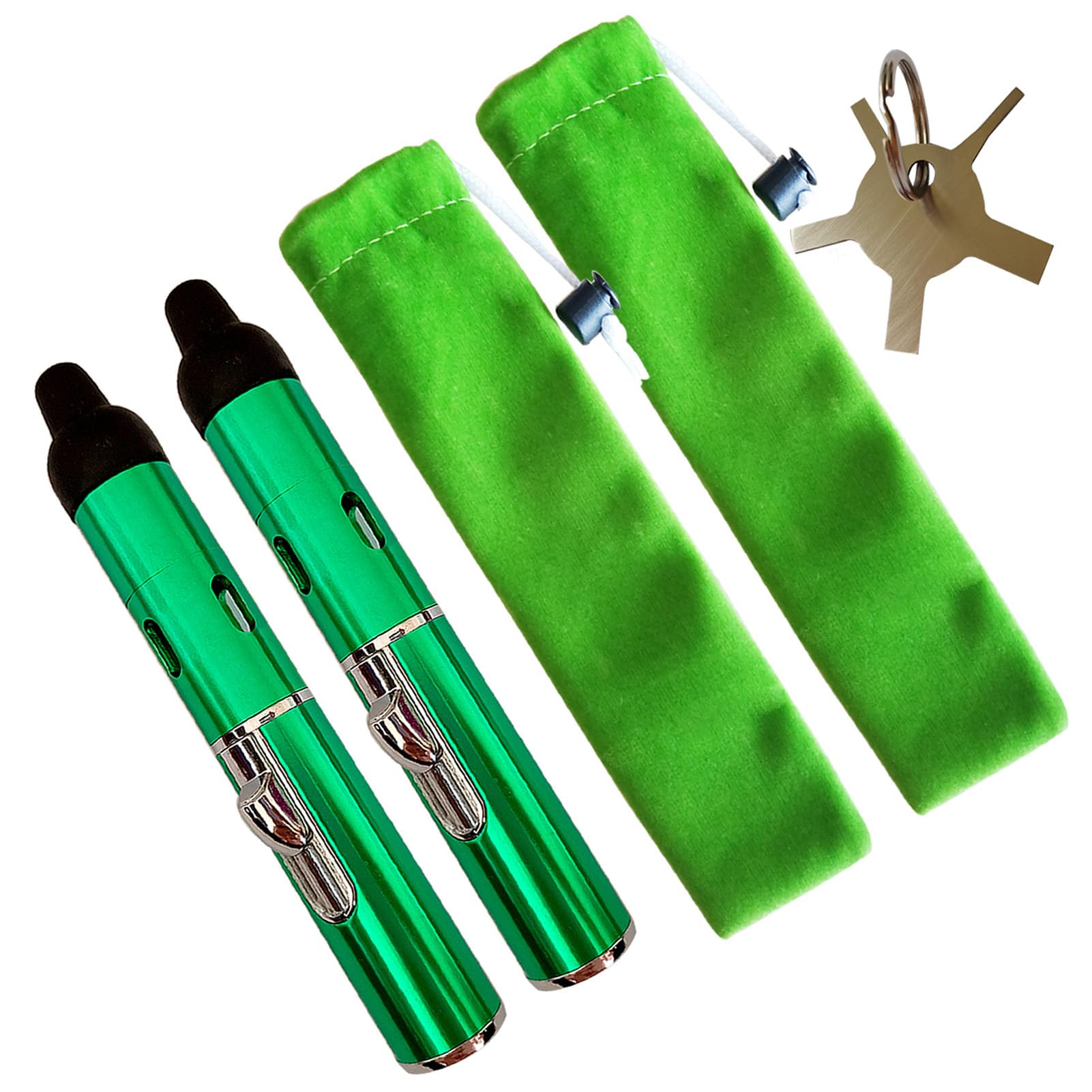 Torch Lighters,Lighters Butane Fuel Refillable Single Flame Adjustable Pen Torch Lighter,2 Pack Green (Gas Not Included)