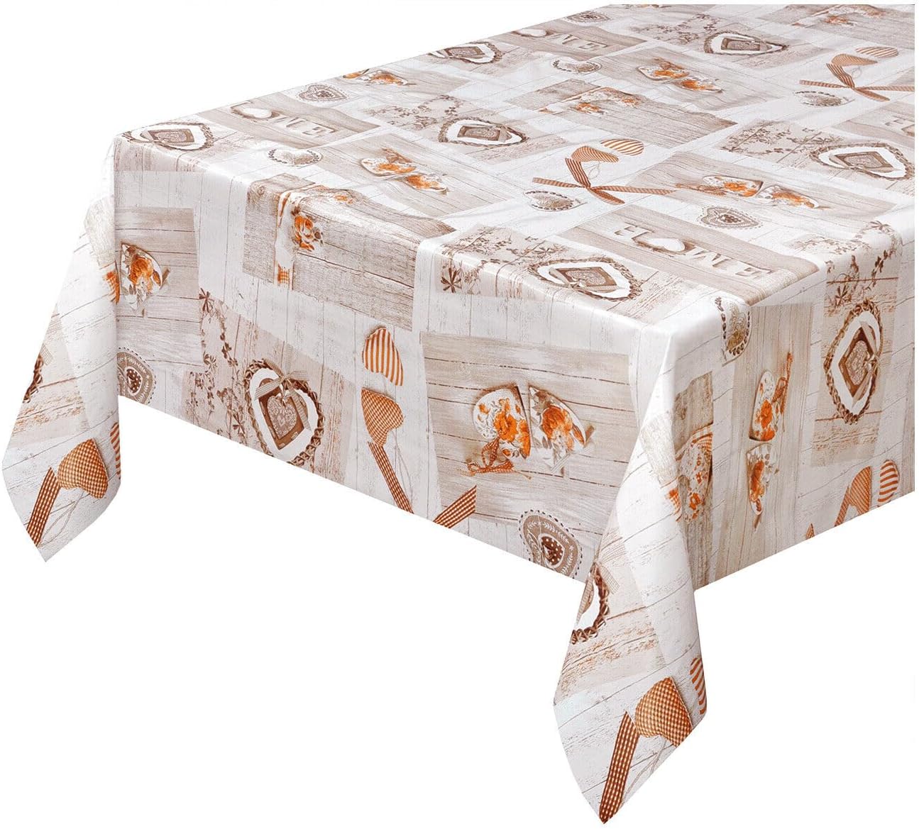 Tovaglia Cucina Antimacchia Plastificata 140x550 Cm Cerata Copritavolo Legno Bianco Shabby Chic