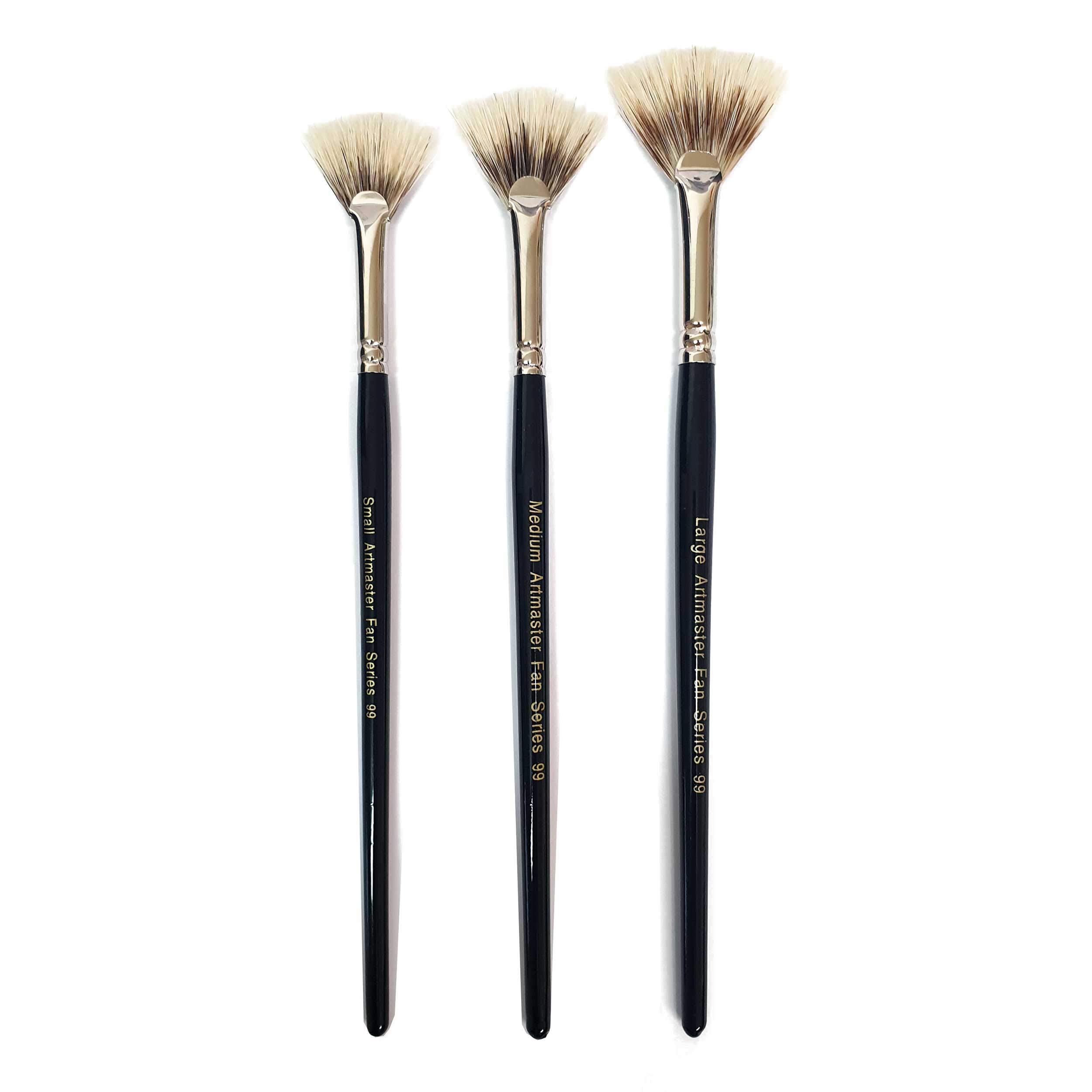 Artmaster Series 99 Synthetic Bristle Fan Paintbrush Set of 3