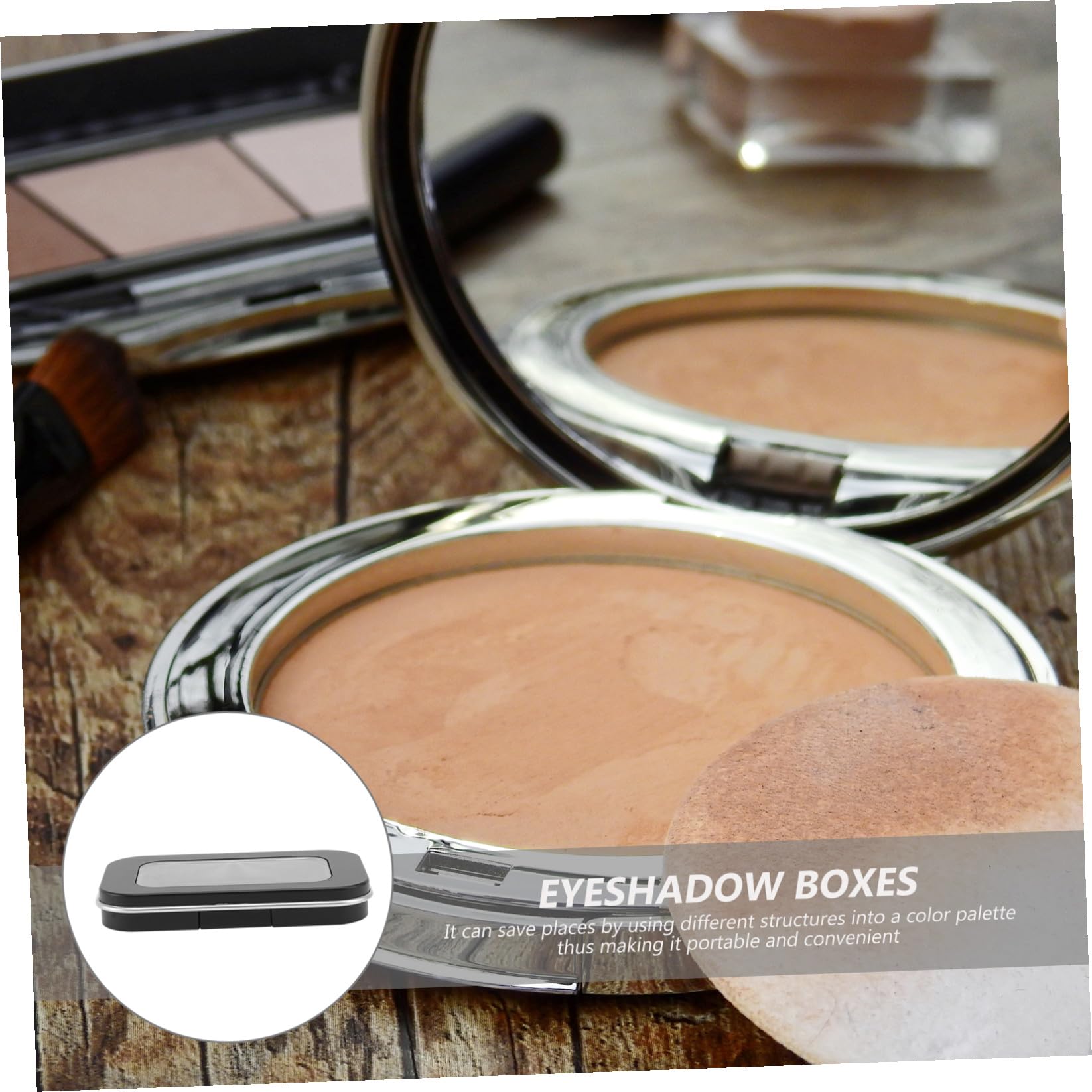 Housoutil 2pièces Boîte à Yeux Magnétique Vide Pour Maquillage Organisateurs De Cosmétiques Palette De Rangement Pratique Pour Fards à Paupières Et Blush