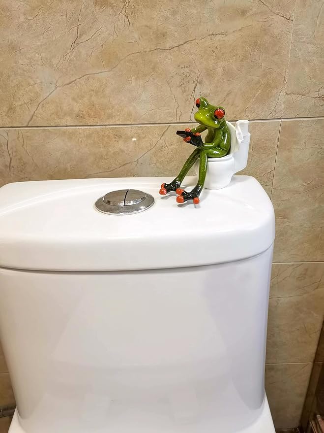 Figura de rana de resina para decoración hogareña miniatura 4