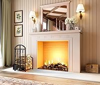 Vista 5 de Estante de almacenamiento de leña, hierro, negro, portátil, 20 pulgadas