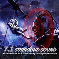 Vista 6 de EZwinpow - Auriculares estéreo de videojuegos con sonido envolvente 71 con micrófono de cancelación de ruido y almohadillas de espuma viscoelástica