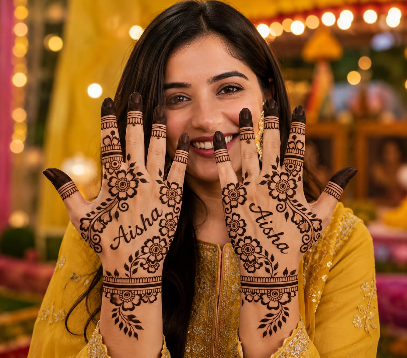 Set of 2 Pcs Combo Pack, Reusable Mehandi for Hands Henna Tattoo Stencil for Women, Girls and Kids Easy to Use in Just 4 Steps Indian Design Collection-image-35