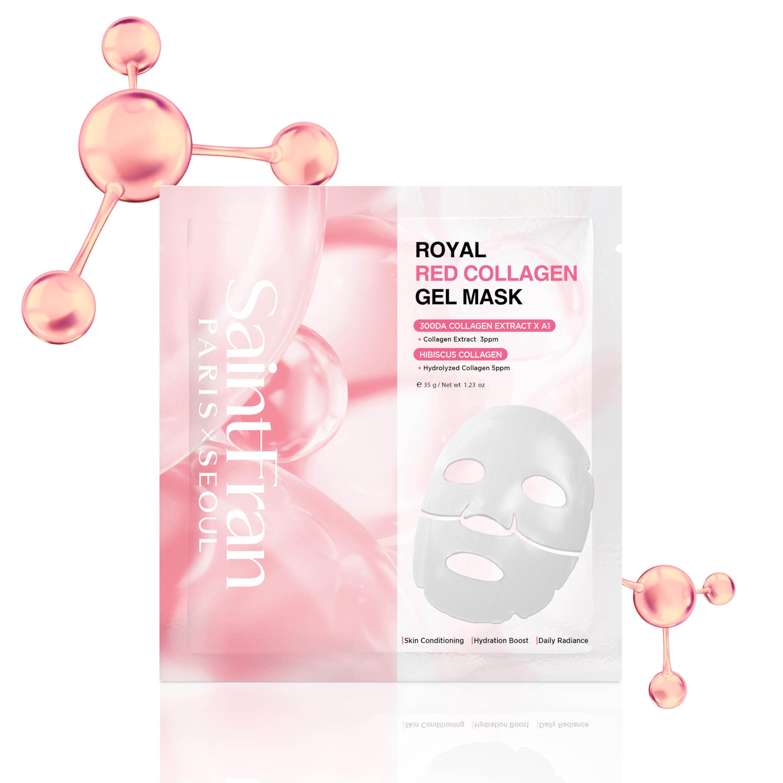Royal Red Collagen Gel Mask - Hydrogel K-Beauty Overnight Mask quick hydration and moist boost skin glowing mask