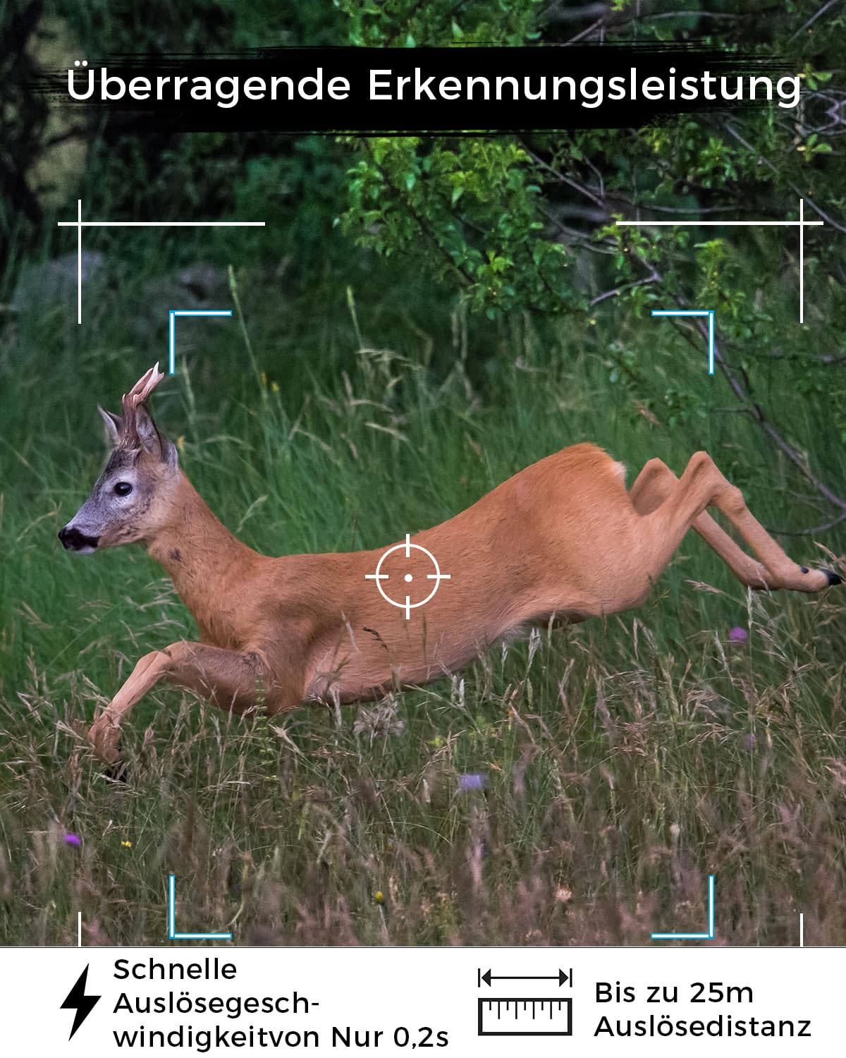 Meidase S600 4G LTE Wildtierkamera 48MP 1296P 25m Nachtsicht IP66 Wassergeschützt Bewegungserkennung