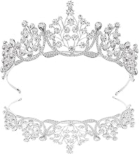 Schneespitze Wedding Bridal Headband, Crystal Crown Tiara Band Cluster Hair Band Diamond Band for Wedding Party Stage