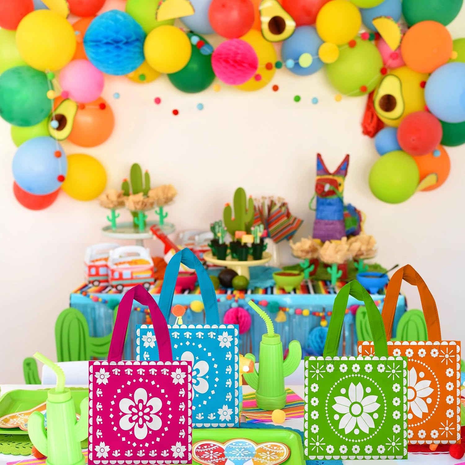 20 PCS Non-Woven Bags Mini Mexican Cinco De Mayo Tote Bags Reusable Goodie Treat Candy Bags Fiesta Party bags for Mexican Cinco De Mayo Party Supplies image 5