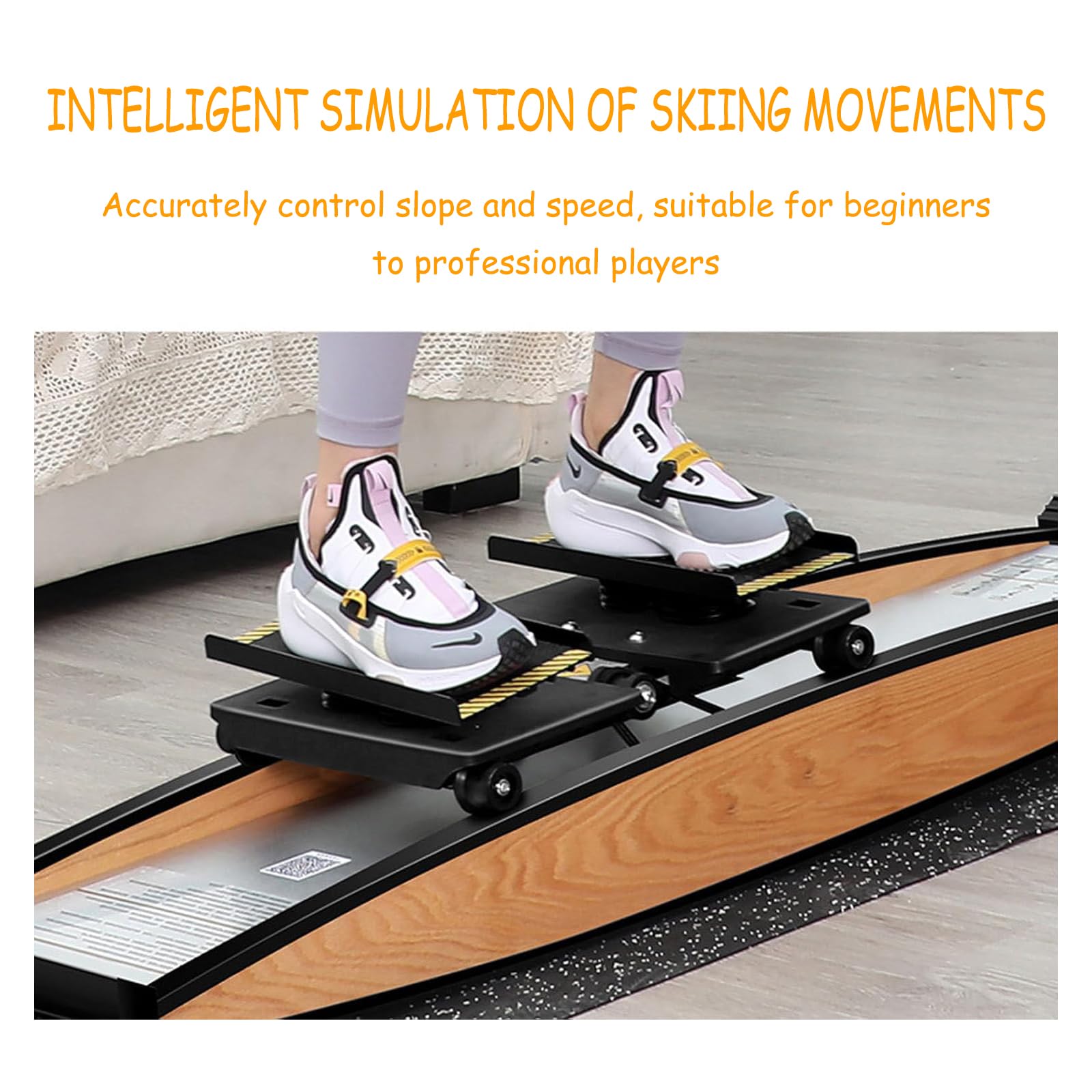 Simulatore Di Sci Indoor - Cross Trainer 3d, Carico Massimo 150kg/330lbs, Con Bastoncini Da Sci E Tappetino Di Base, Attrezzatura Fitness Aerobica Per L'equilibrio Corporeo Indoor
