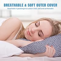 Vista 3 de Almohada para dormir de lado para dolor de cuello y hombros, almohadas de espuma viscoelástica tamaño King para dormir, almohada curvada ajustable