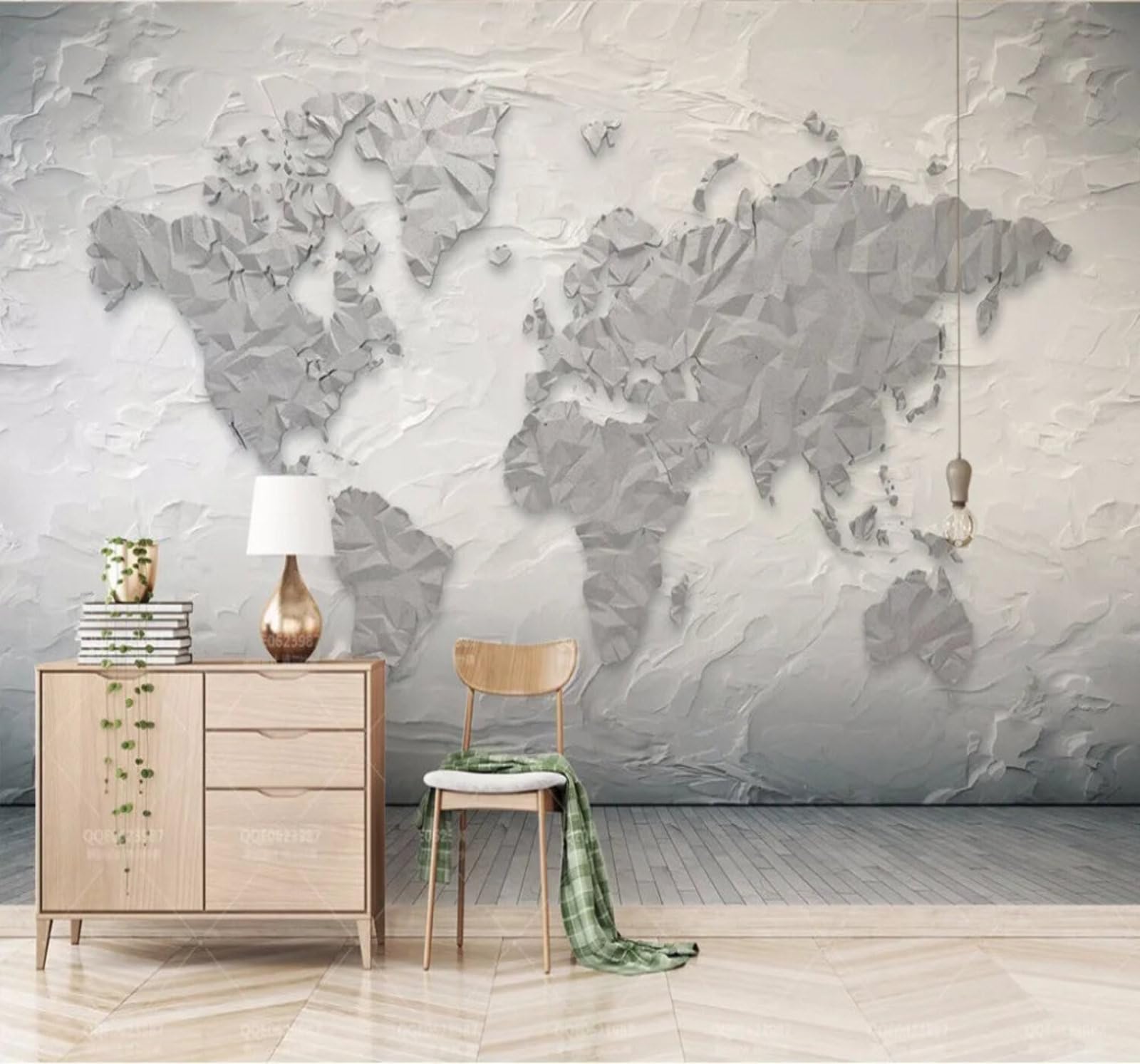 Wallpaper-3D-Xlm 400Cm×280Cm(B×H) Retro Hand Drawn Abstract World Map Pattern 3D Wallpaper Easy Install Feature Office Living Room Sofa Bedroom Tv Background Wall Decoration-400Cm×280Cm