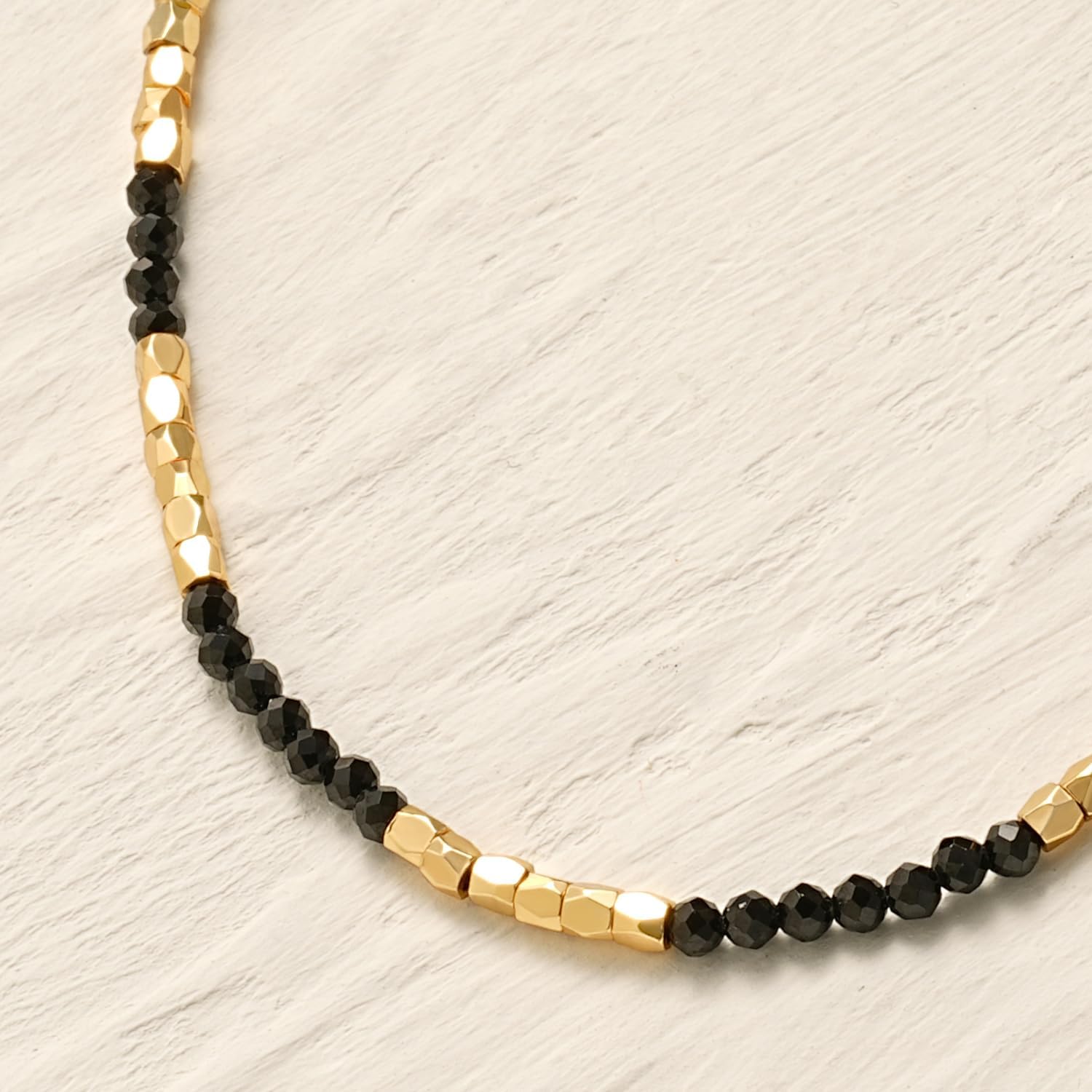 MYEARS Women Beaded Choker Necklace Gemstone 14K Gold Plated Simple Dainty Handmade Chain Everyday Trendy Jewelry - Image 4