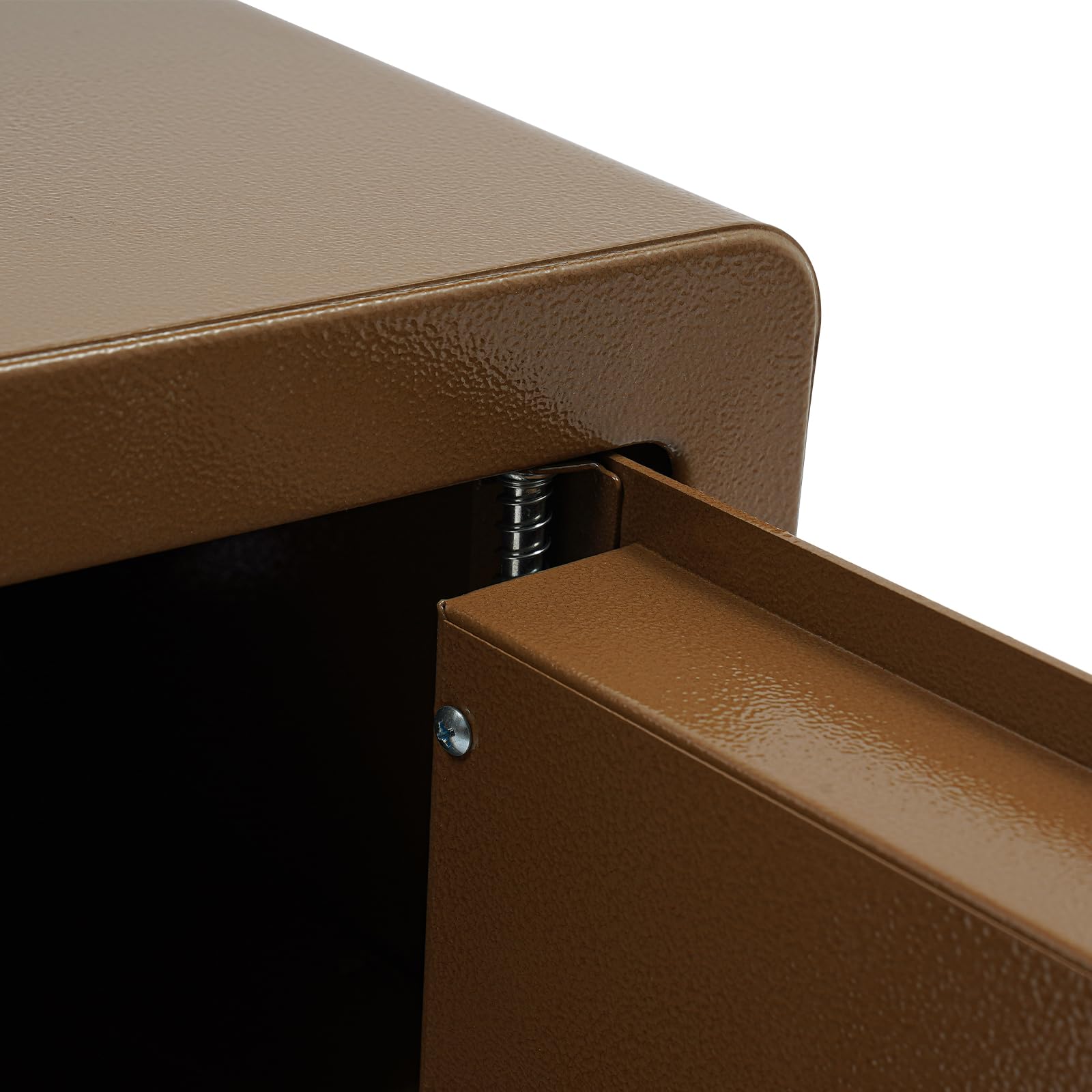 Cassaforte Biometrica 45 L Cassaforte di sicurezza con impronte digitali in acciaio, ripiano rimovibile, chiave di emergenza inclusa, 16 impronte per casa e ufficio (caffè dorato)