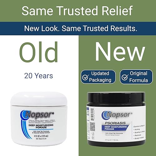 Miniatura 2 de Pomada hidratante profunda para psoriasis (crema)  4 onzas  1.6% alquitrán de hulla calma la piel mientras suaviza las escamas y las placas  El