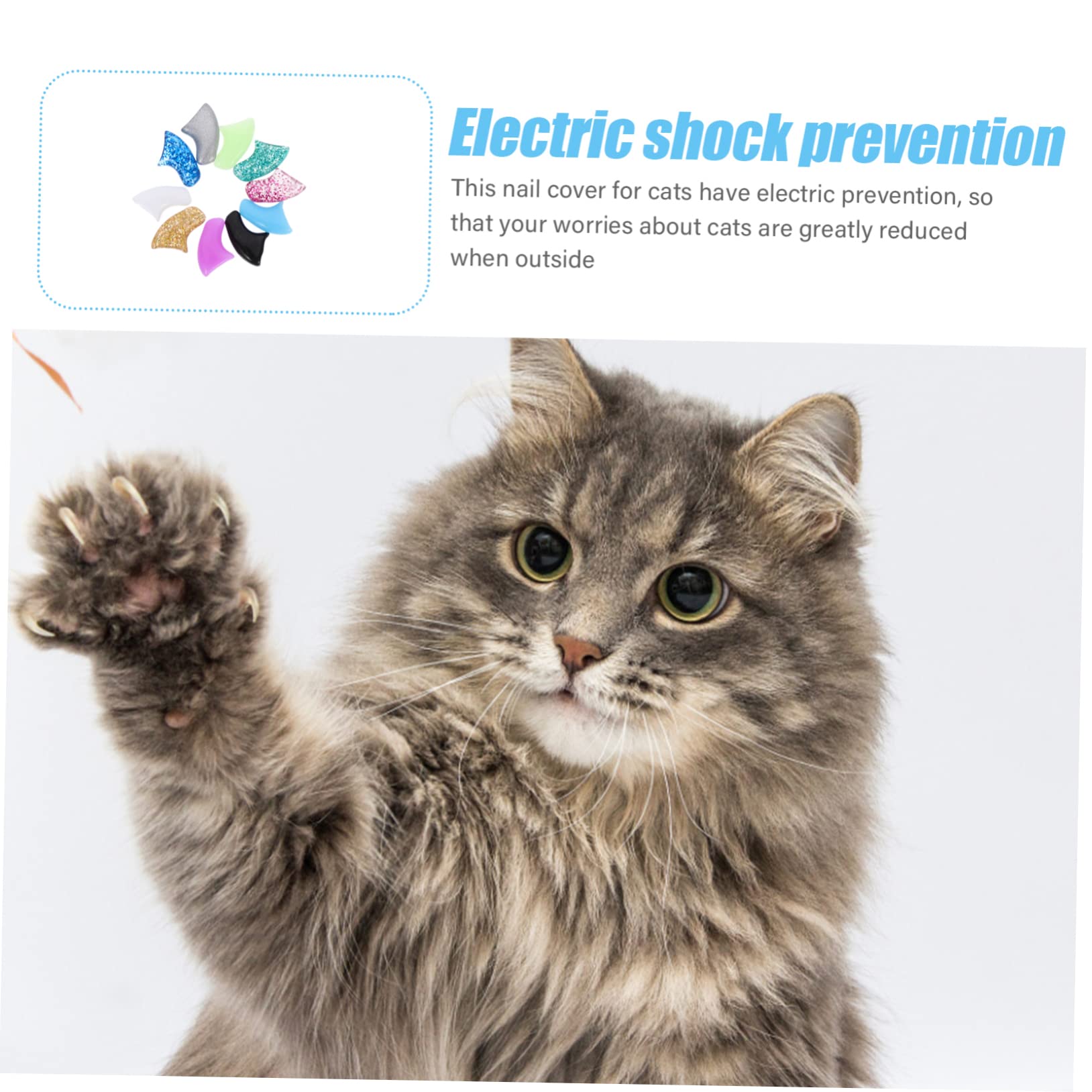 HANABASS 40juegos Cubiertas De Uñas para Mascotas De Silicona Coloridas De Protección para Gatos y Perros Antarañazos Cómodas y Seguras