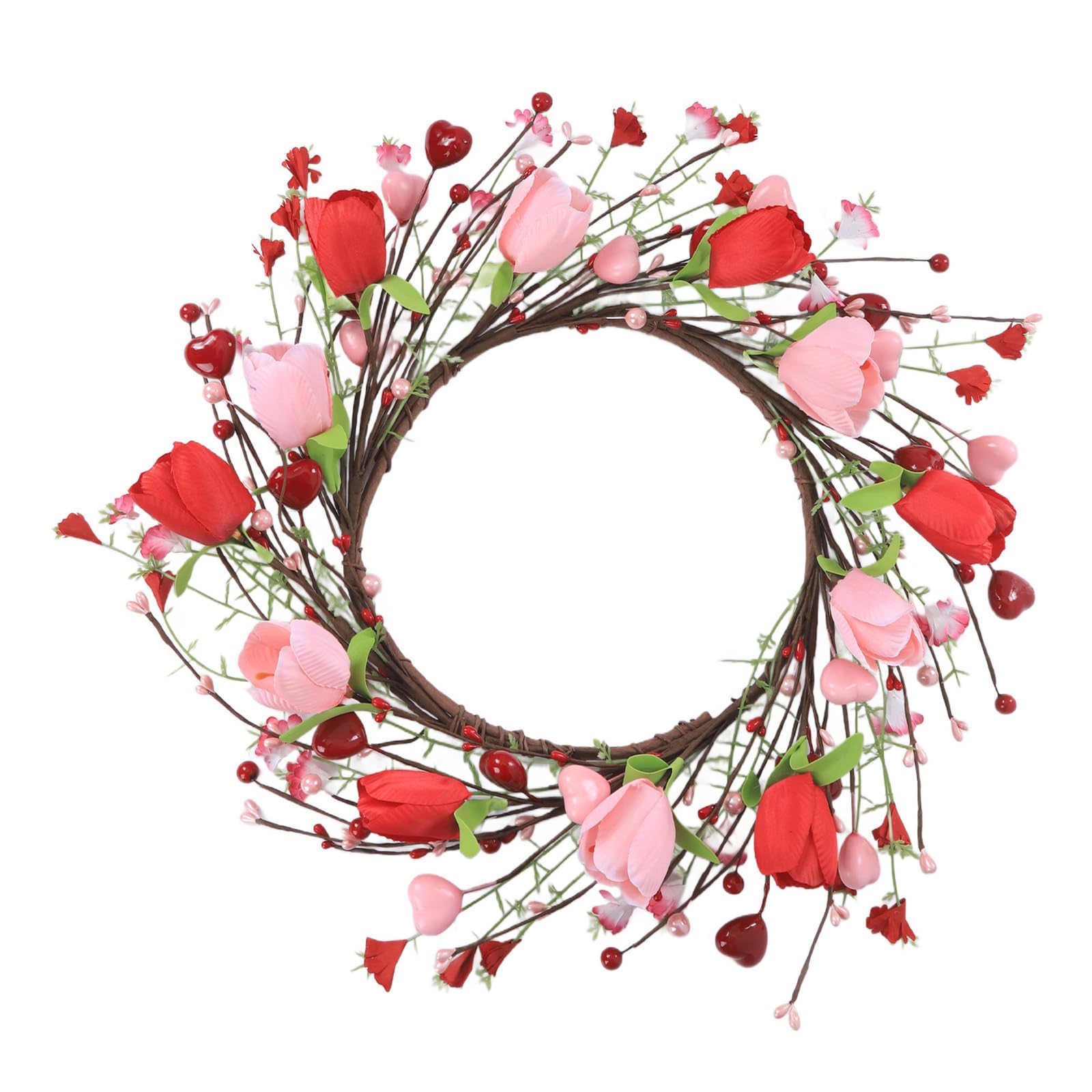 Kalttoy Artificial Flower Berries Wreath for Window Hanging Ornament Easter Wedding Decoration Wedding Wreath
