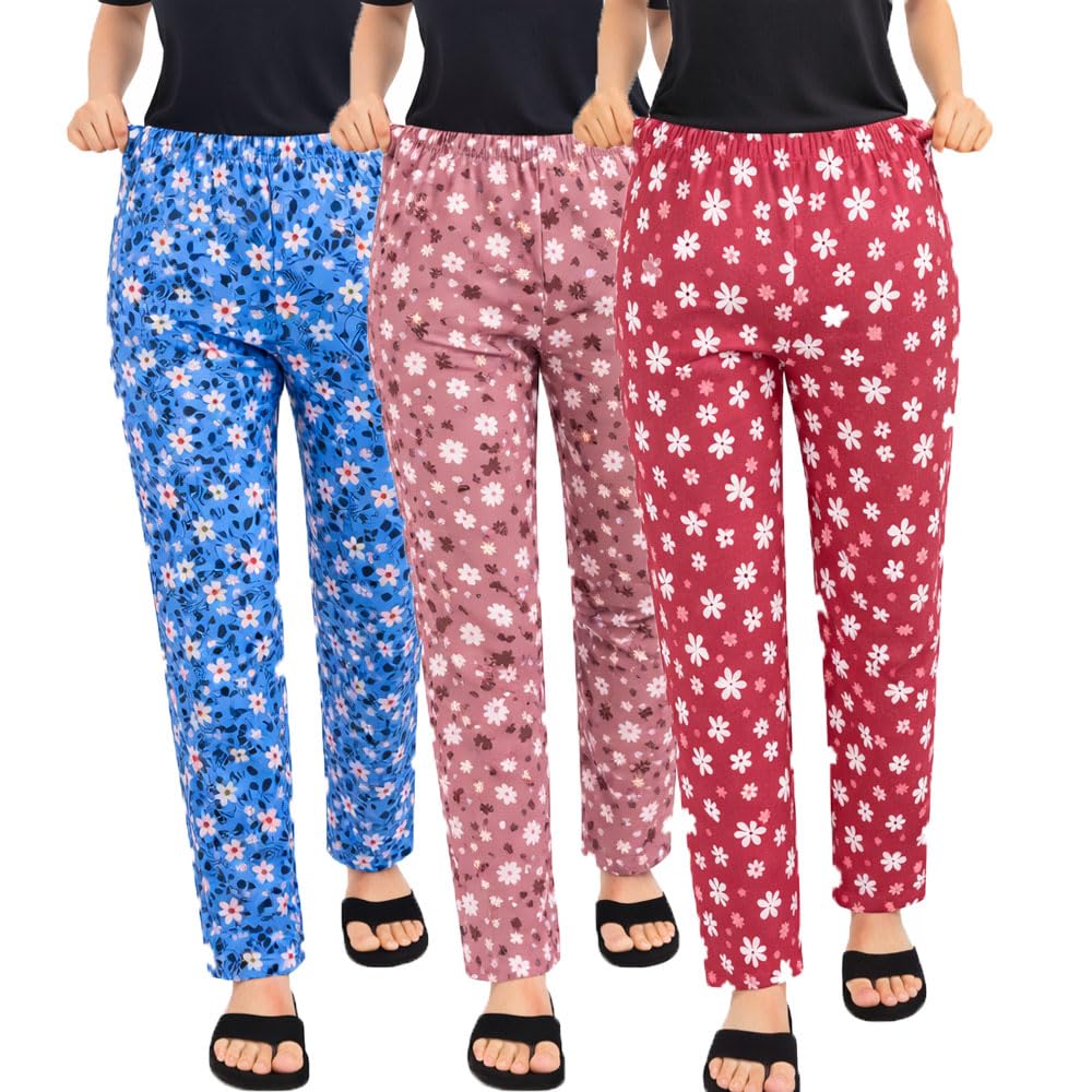brand flex Women's Printed Lounge Pants for Girls 3Pack (Prints May Vary)-picture-20