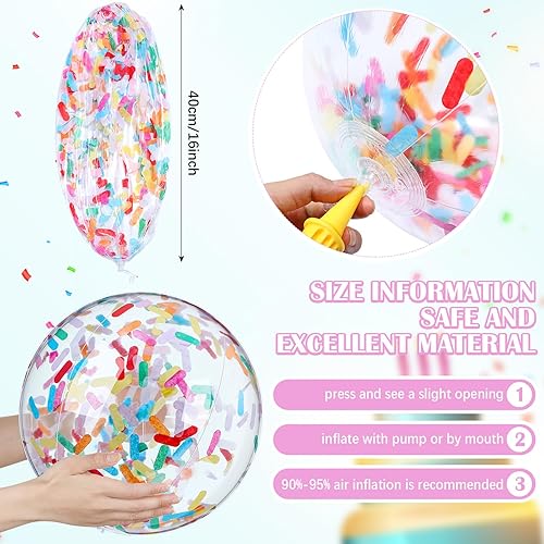 Miniatura 8 de 10 bolas de playa inflables con purpurina, bolas de playa con purpurina, bolas de piscina, bola de confeti flotante para verano, playa, piscina,