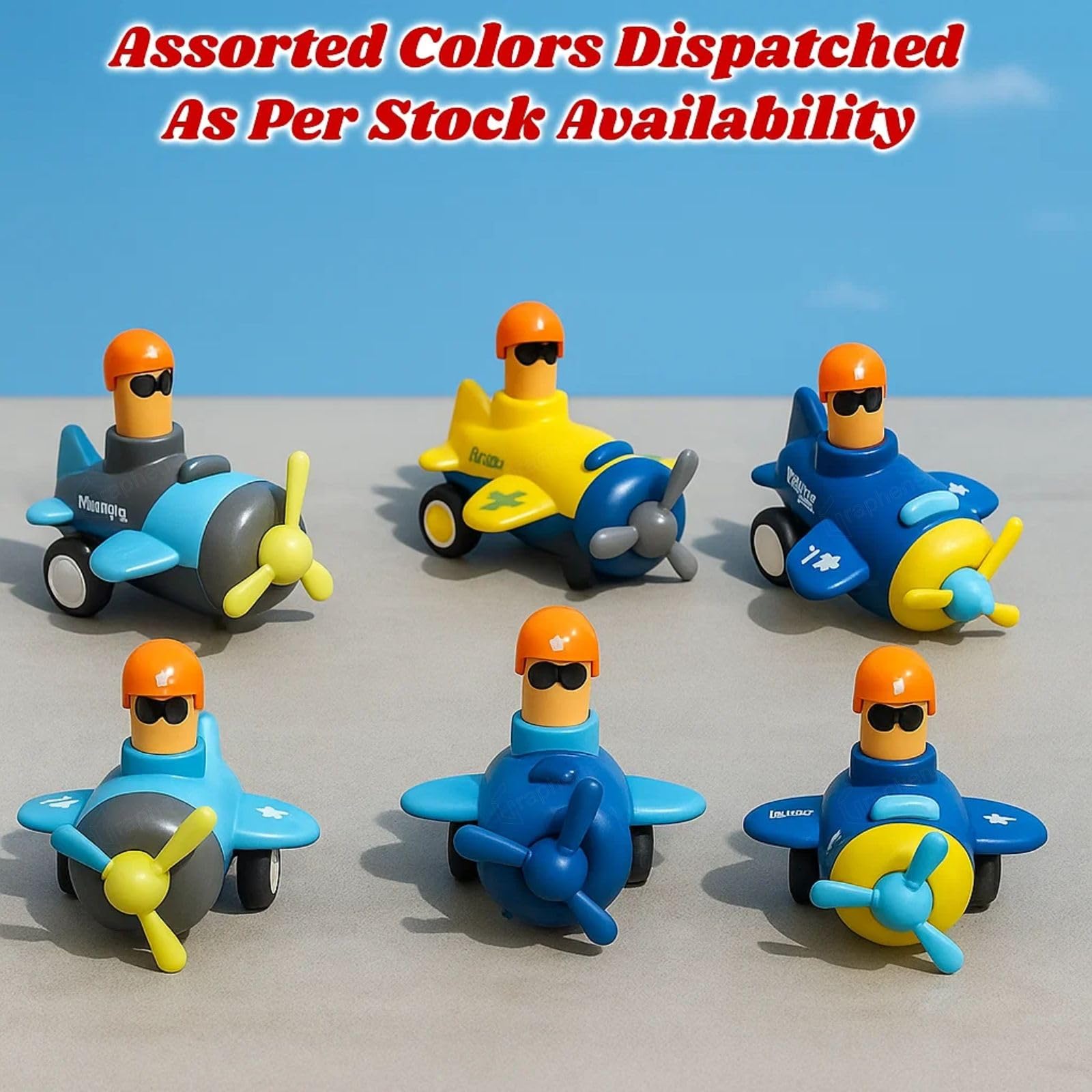 GRAPHENE Push N Go Airplane Aeroplane Engine Toy Friction Powered Car for Baby Unbreakable Press and Go Transport 360° Head Rotation Vehicles Gifts for Kids Boys Girls Toddlers Pack of 1 Multicolor - Image 8 thumbnail